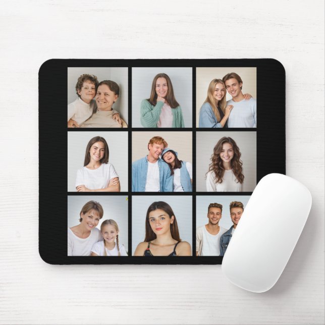Mousepad Crie Sua Própria Colagem de 9 Fotos (Com mouse)