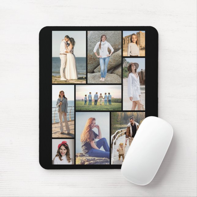 Mousepad Crie Sua Própria Colagem de 9 Fotos (Com mouse)