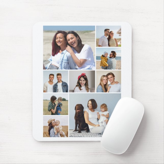 Mousepad Crie Sua Própria Colagem de 9 Fotos (Com mouse)