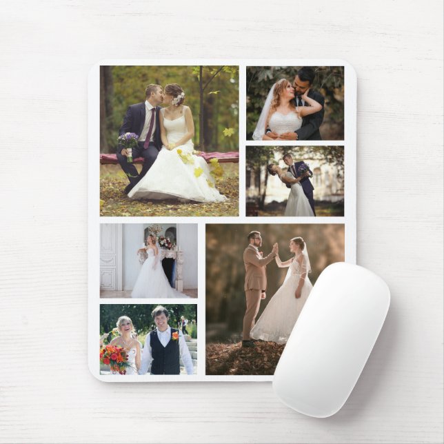Mousepad Crie Sua Própria Colagem De Casamento Fotográfico  (Com mouse)