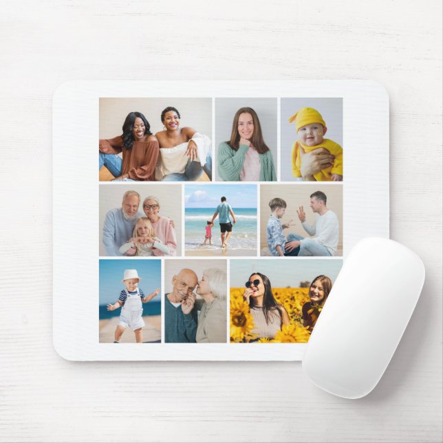 Mousepad Crie sua própria colagem de fotos de 9 (Com mouse)