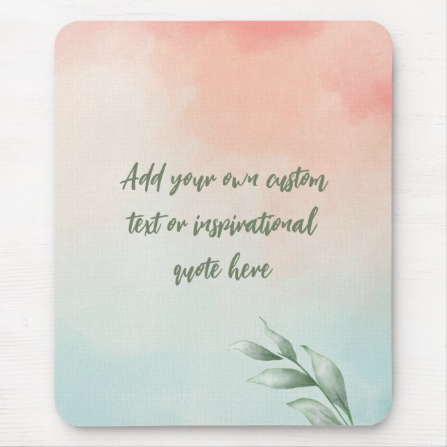 Mousepad Crie sua própria cotação móvel de aquarela (Frente)