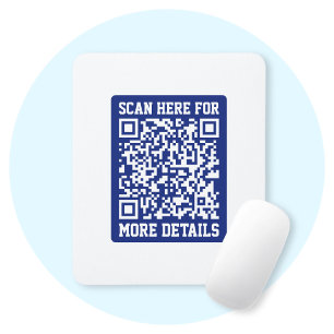 Mousepad Crie um código QR escaneável Azul Marinho (editá