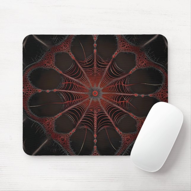 Mousepad Crimson Web: Dança Fractal com a aranha Redback (Com mouse)