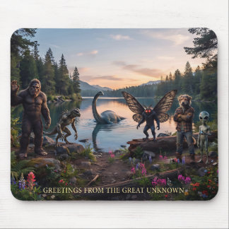 Mousepad Criptídeos | Pé Grande, Chupa, Homem-Mariposa, Dog