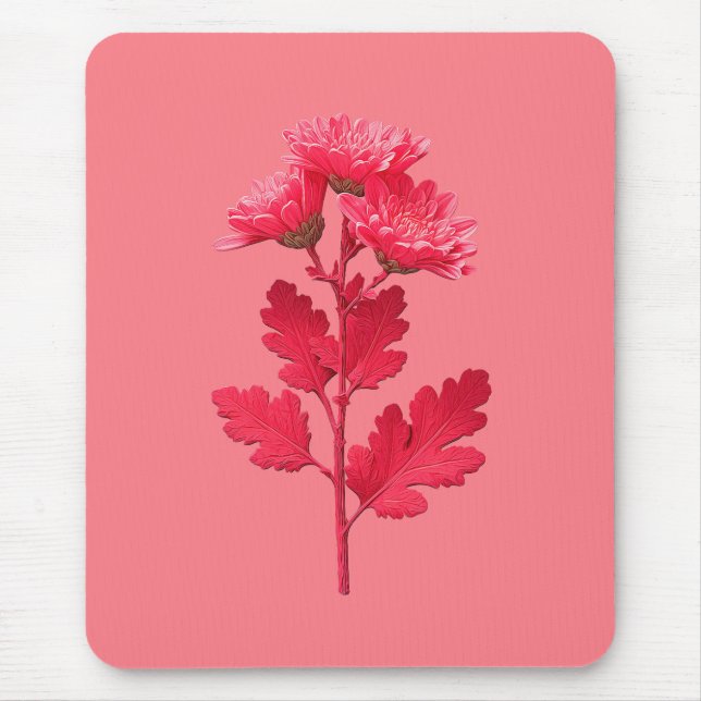 Mousepad Crisântemo Rosa  (Frente)