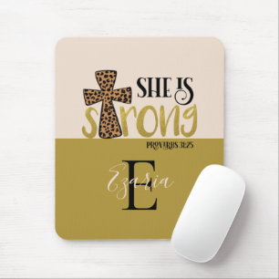 Mousepad Cristã Personalizada Ela É Forte Provérbios 31
