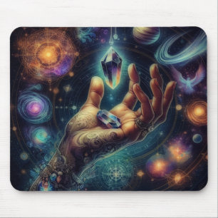 Mousepad Cristal Celestial na Galáxia Spacy Palm