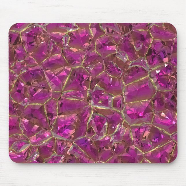 Mousepad Cristal Rosa e Dourado (Frente)