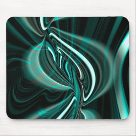 Mousepad Cristalina em curvas e ondulações cianas verdes es