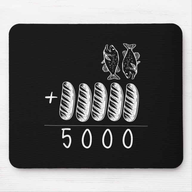 Mousepad Cristão 2 Peixes 5 Pães 5000 Contra  (Frente)