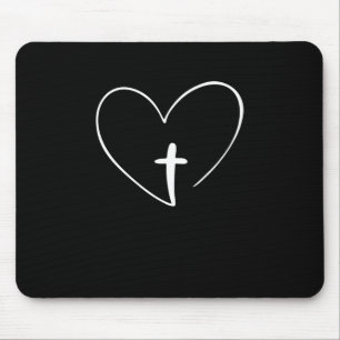 Mousepad Cristão - Cruz de Jesus e Coração