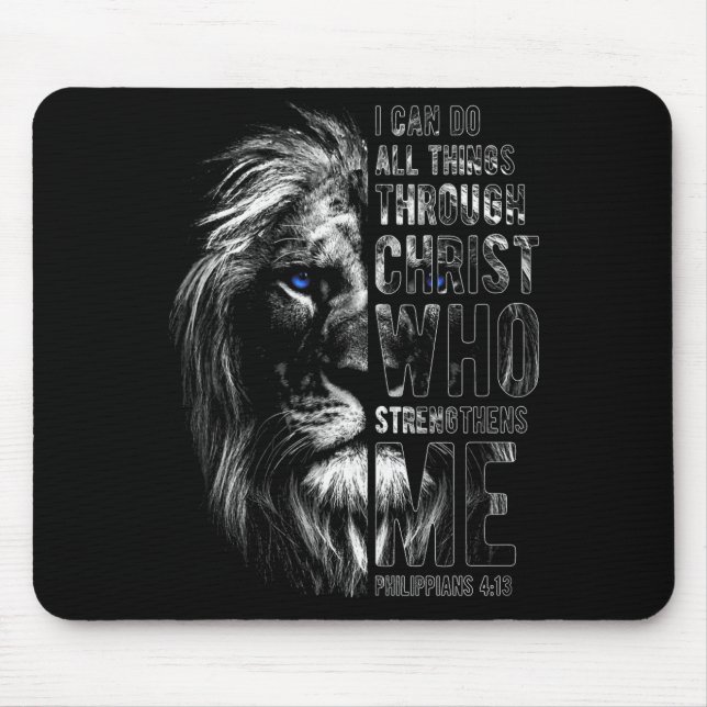 Mousepad Cristão Eu Posso Fazer Todas as Coisas Através do  (Frente)