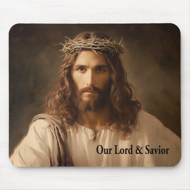 Mousepad Cristão, Jesus Cristo Nosso Salvador, Religioso #4 (Frente)