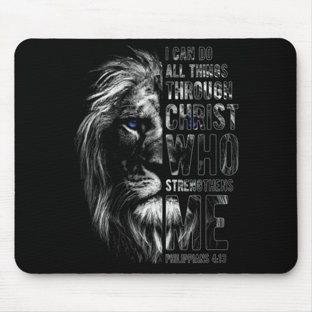 Mousepad Cristão Posso Fazer Todas as Coisas Através de Cri (Frente)