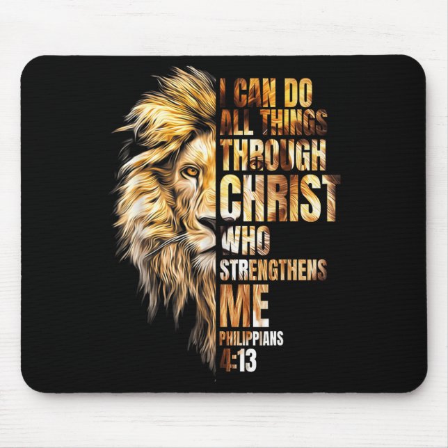 Mousepad Cristão Posso Fazer Todas as Coisas Através do Leã (Frente)