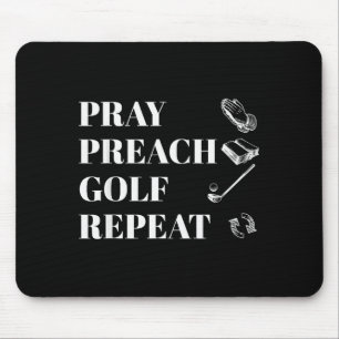 Mousepad Cristianismo Engraçado Rezar Pregar Golfe Repetir