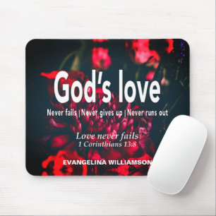 Mousepad Cristianismo PERSONALIZADO O AMOR DE DEUS NUNCA FA