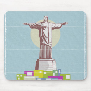 Mousepad Cristo da Favela do Poster de viagens Redentor