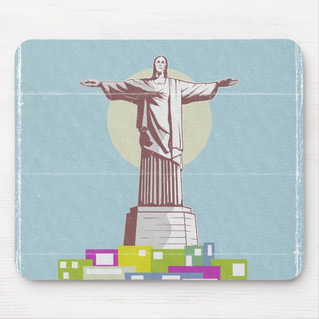 Mousepad Cristo da Favela do Poster de viagens Redentor (Frente)