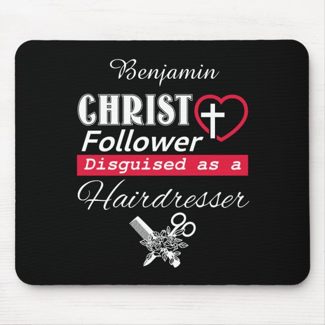 Mousepad Cristo Follower Disguida Como Hairdresser Christia (Frente)