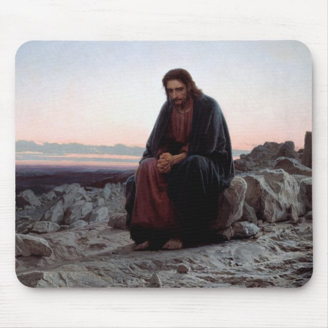 Mousepad Cristo na Natureza Selvagem, Ivan Kramskoi (Frente)