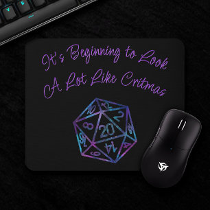 Mousepad Critmas D20 Roxo   RPG Tabletop Role Player Dice