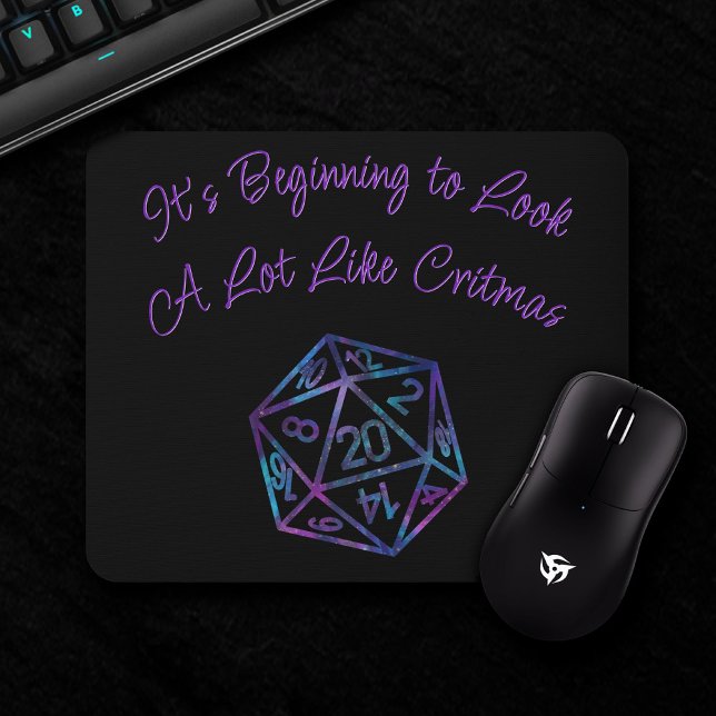 Mousepad Critmas D20 Roxo | RPG Tabletop Role Player Dice (Criador carregado)