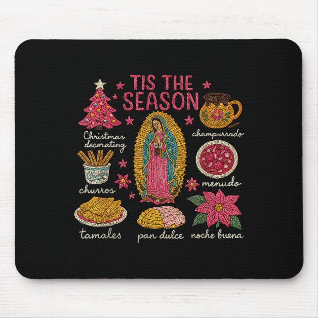Mousepad Crochet de Fio Falso É a Época do Natal Mexicano d (Frente)