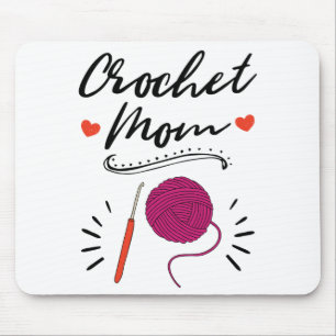 Mousepad Crochet Mãe Crocheting Crocheter Dia de as mães