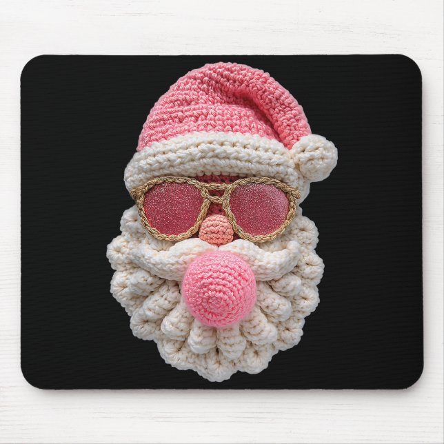 Mousepad Crochet Santa Blowing Bubble Gum Christmas Girly K (Frente)