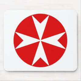 Mousepad Cross Of Malta v2 (branco a vermelho)
