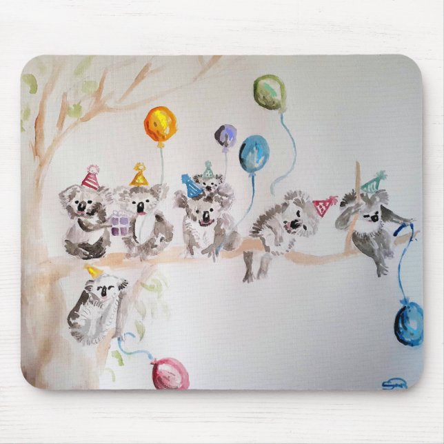 Mousepad Crote KoalaWatercolor - Mouse Mat floral (Frente)