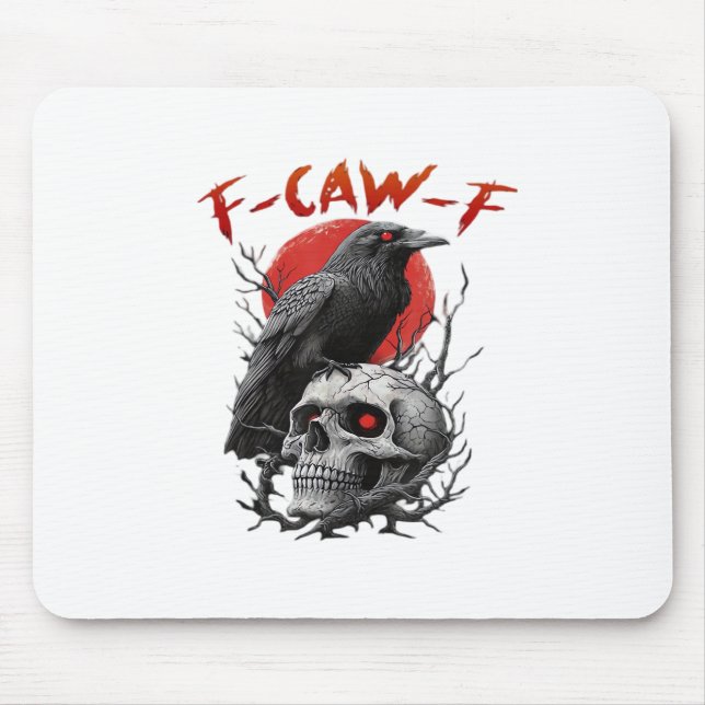 Mousepad Crow, F-Caw-F Funny Bird F-Caw-F Moon Gothic Adult (Frente)
