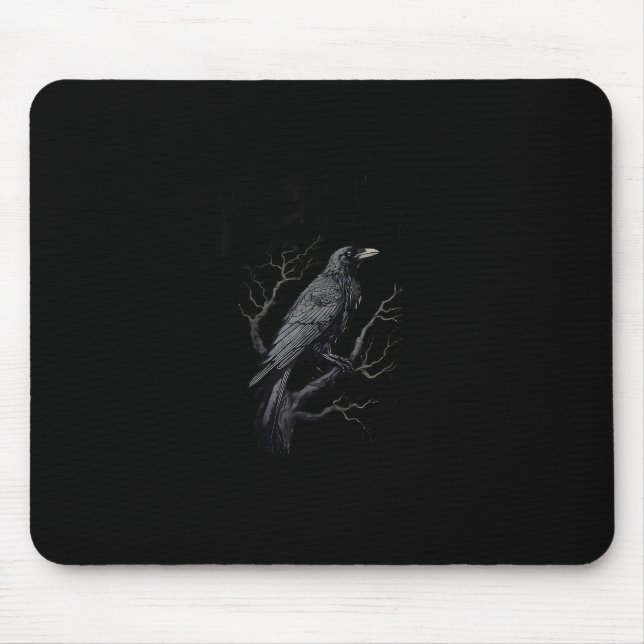 Mousepad Crow, F-Caw-F Funny Bird Moon Gothic Adult Humor T (Frente)