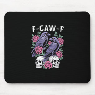 Mousepad Crow F-Caw-F Pássaro Engraçado Lua Gótico Humor Ad