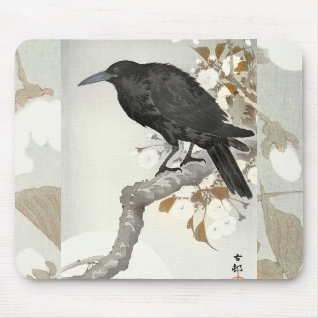 Mousepad Crow Raven Koson Japonês (Frente)
