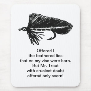 Mousepad Cruel Trout arte original mestiça mídia mosca arte