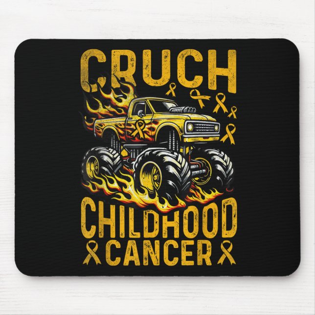 Mousepad Crush Childhood Cancer Awareness Monster Truck &am (Frente)