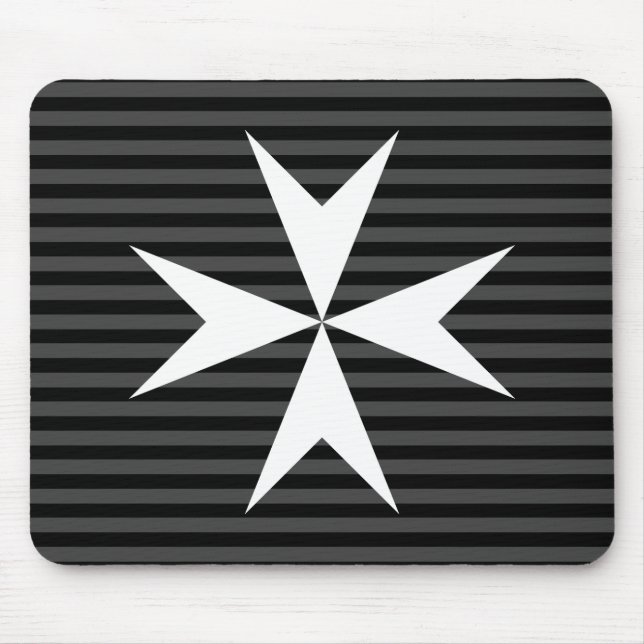 Mousepad Cruz branca medieval | Ordem da Rua John (UK) (Frente)