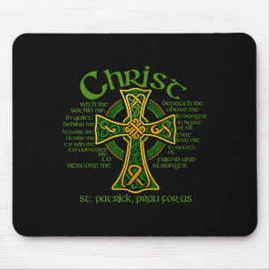 Mousepad Cruz Celta Cristo Comigo Peitoral de São Patrício