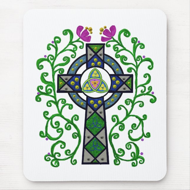 Mousepad Cruz celta e videiras (Frente)