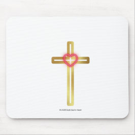 Mousepad Cruz com Coração no Meio