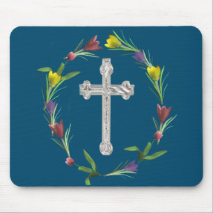 Mousepad Cruz com rosa