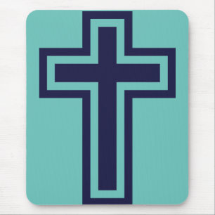 Mousepad Cruz cristã azul variantes diferentes