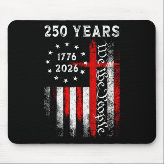 Mousepad Cruz da Bandeira 250 Anos Fé e Liberdade 1776-2026