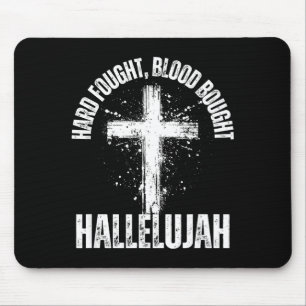 Mousepad Cruz de Hallelujah Comprada com Sangue e Duras Lut