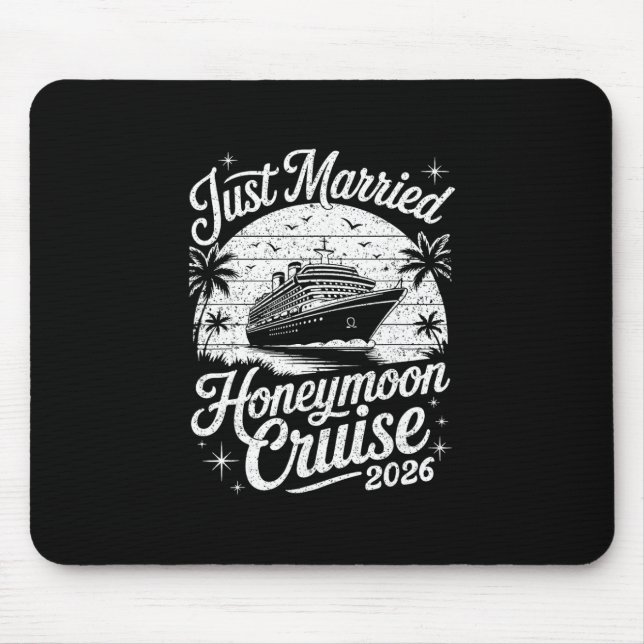 Mousepad Cruz de Lua de Mel Recém-Casados Fofo 2026 (Frente)