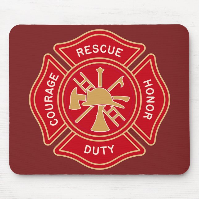 Mousepad Cruz de Malta Emblema de Bombeiro (Frente)
