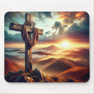 Mousepad Cruz de Páscoa resistente antiga